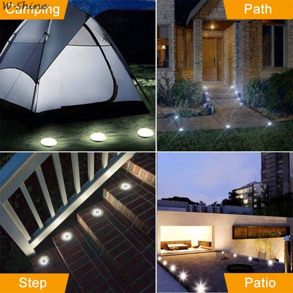 8pcs Solar Light Outdoors Waterproof 8 LED Solar Street Light Garden Decor Buried Stair Lamp Underground Decking Lampy Solarne