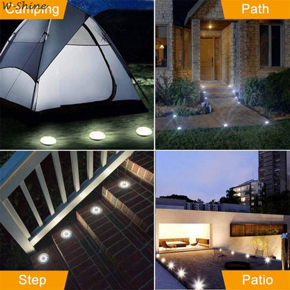 8pcs Solar Light Outdoors Waterproof 8 LED Solar Street Light Garden Decor Buried Stair Lamp Underground Decking Lampy Solarne