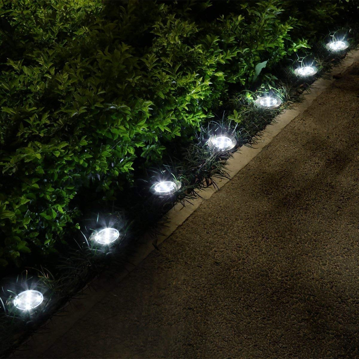 8pcs Solar Light Outdoors Waterproof 8 LED Solar Street Light Garden Decor Buried Stair Lamp Underground Decking Lampy Solarne