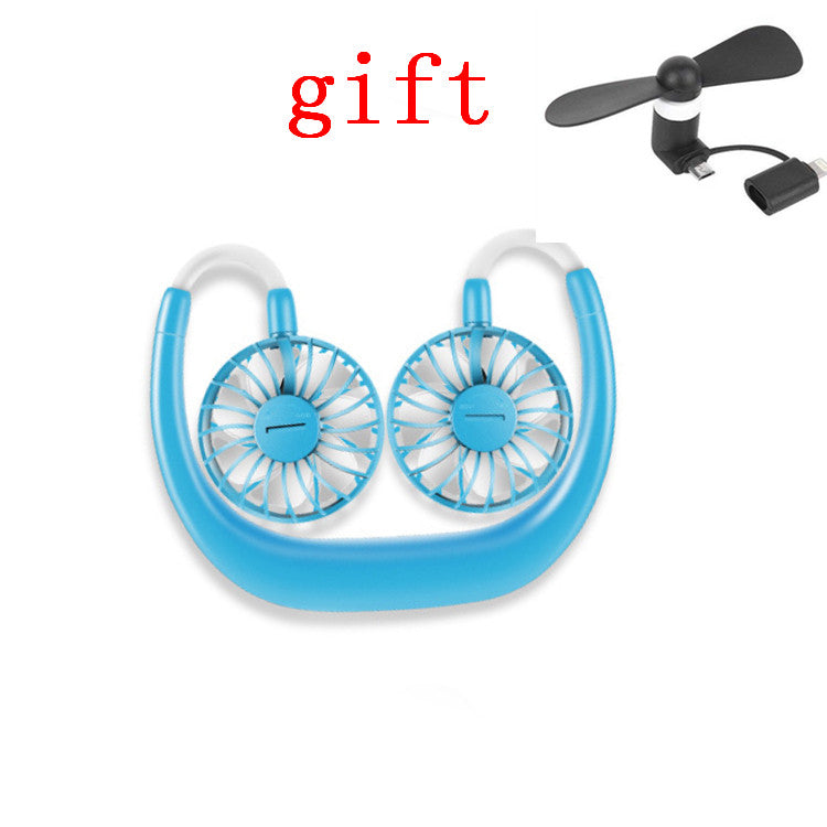 Hands-free Neck Band Hands-Free Hanging USB Rechargeable Dual Fan Mini Air Cooler Summer Portable 2000mA Sarmocare