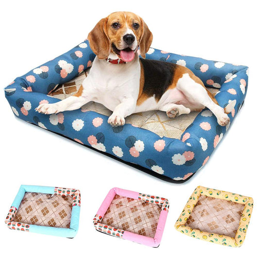 New Summer Pet Dog Cat Cooling Sleeping Mat Strawberry Breathable Mattress Bad Pad