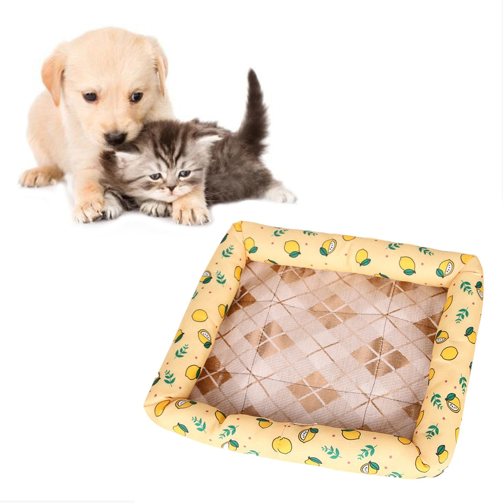 New Summer Pet Dog Cat Cooling Sleeping Mat Strawberry Breathable Mattress Bad Pad