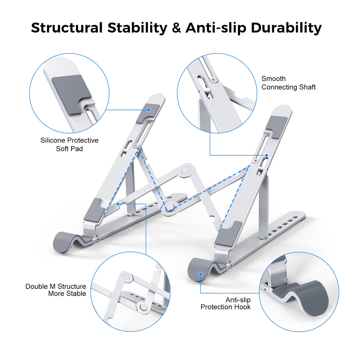 XIDU Laptop Stand For Desk Aluminium Alloy Notebook Stand Laptop Computer Accessories Foldable Support Notebook Monitor Holder