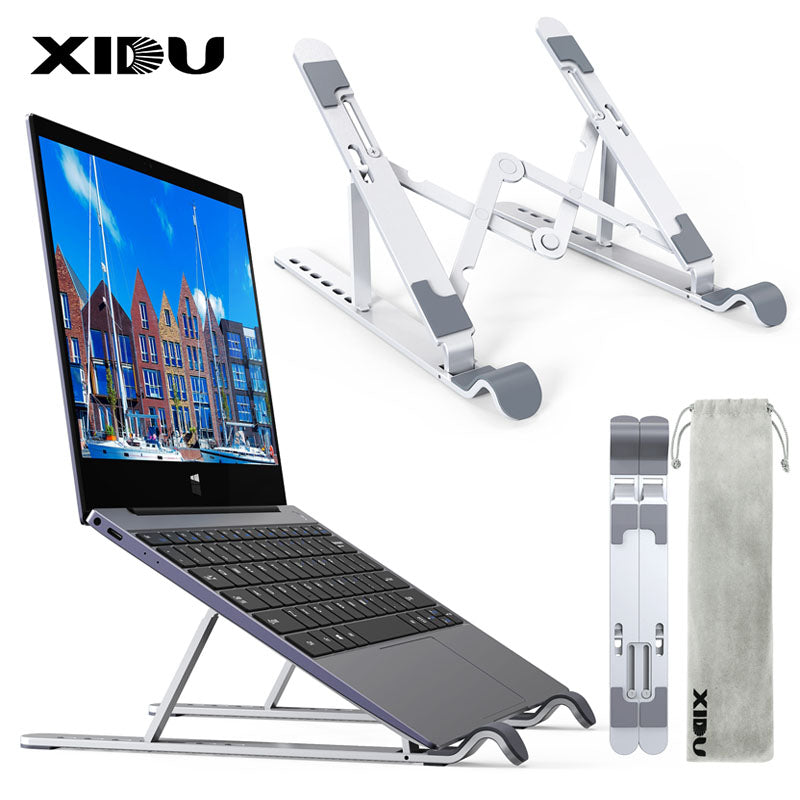 XIDU Laptop Stand For Desk Aluminium Alloy Notebook Stand Laptop Computer Accessories Foldable Support Notebook Monitor Holder